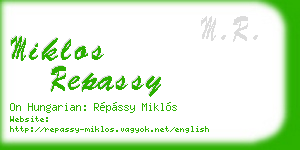 miklos repassy business card