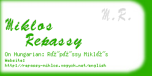 miklos repassy business card